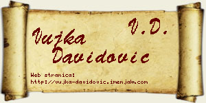 Vujka Davidović vizit kartica